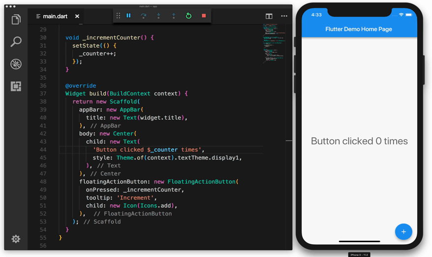 Flutter demo code Dart