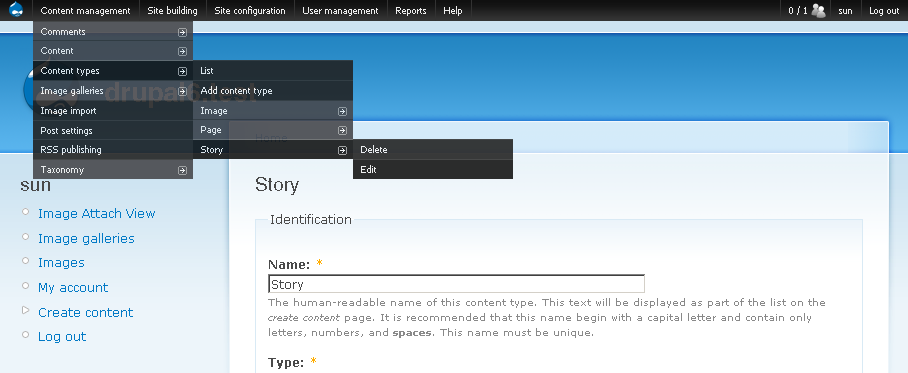 Drupal interface