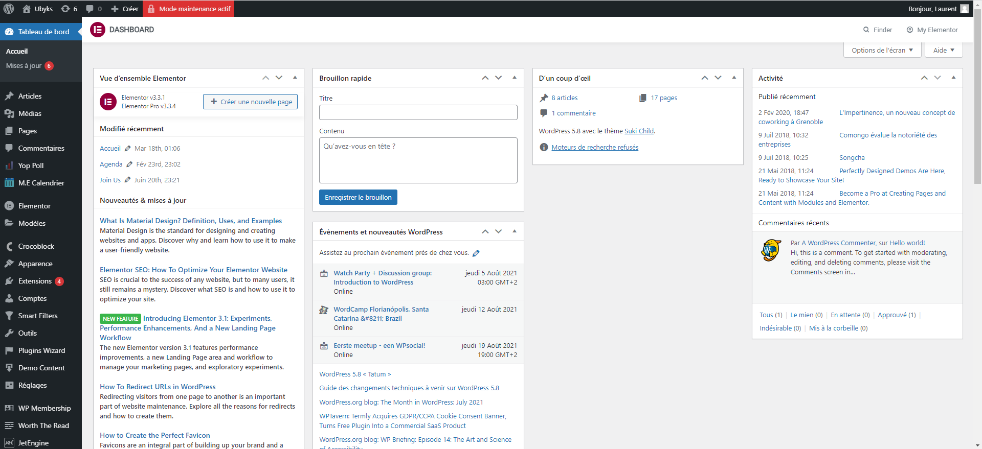 WordPress back-office