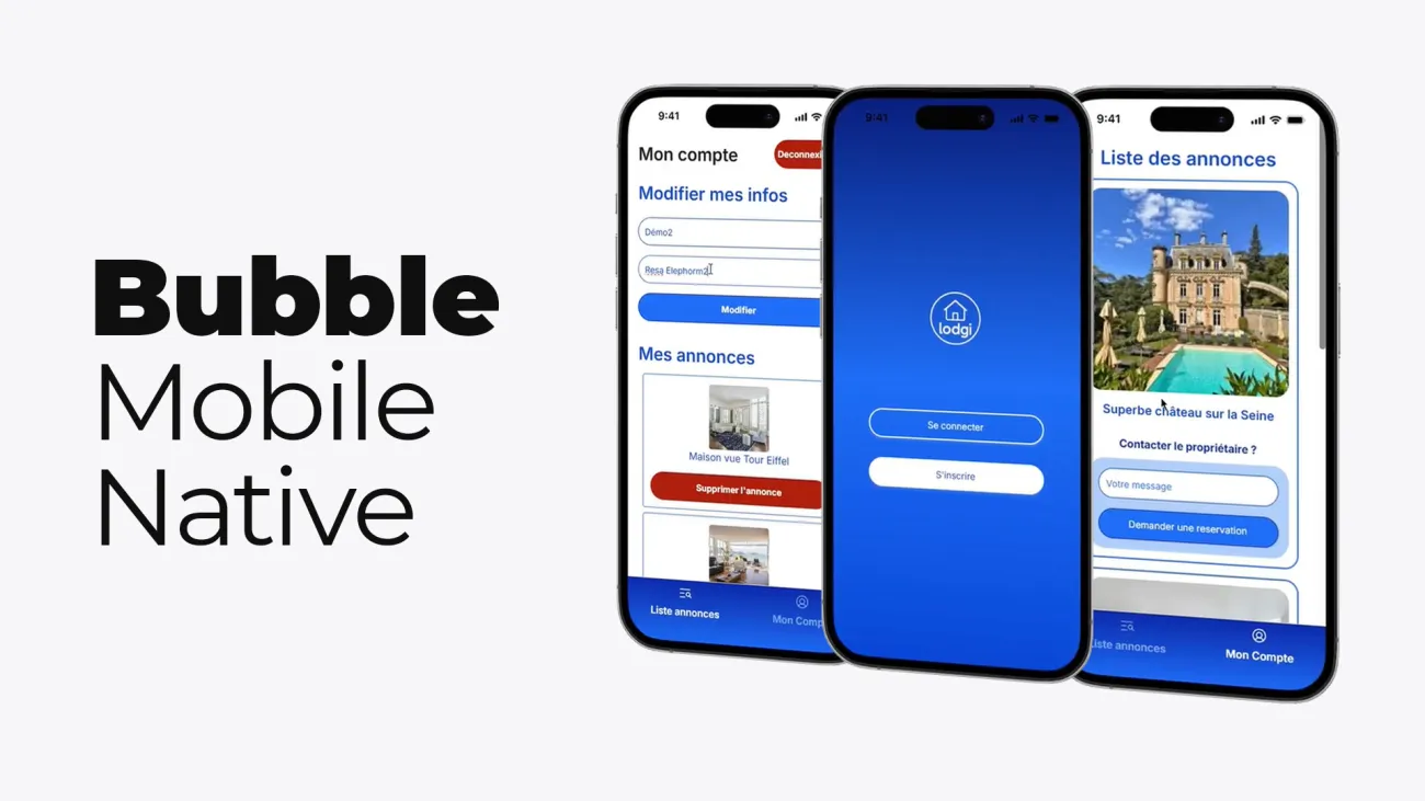 Créer le clone d’Airbnb avec Bubble Mobile Native | Elephorm