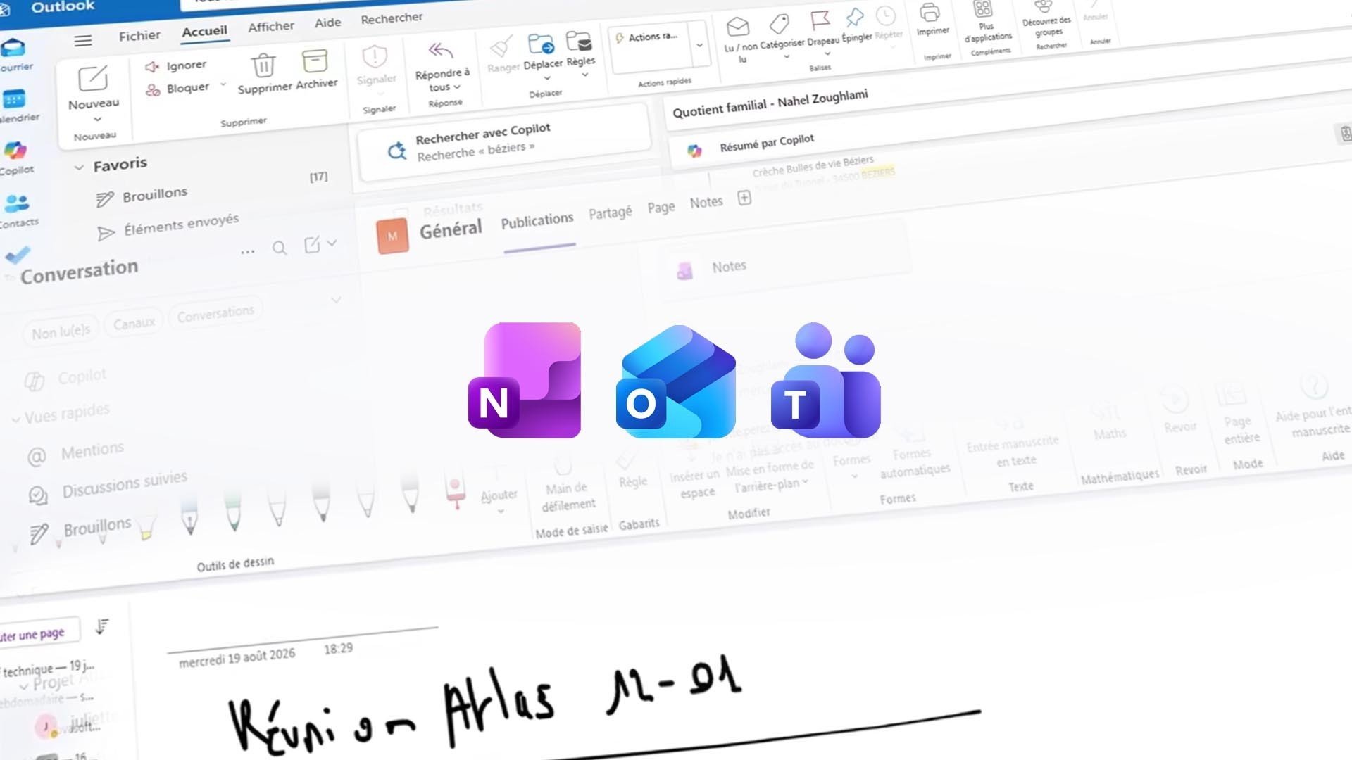 Vignette du parcours Collaborer avec Microsoft 2026 – Maîtriser Outlook, OneNote et Teams