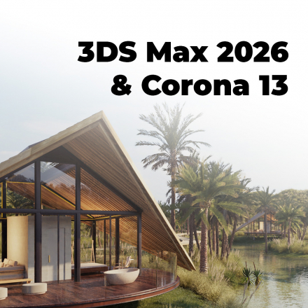 3DS Max 2026 & Corona 13 - Maîtriser le rendu architectural photoréaliste (image de couverture format carré)
