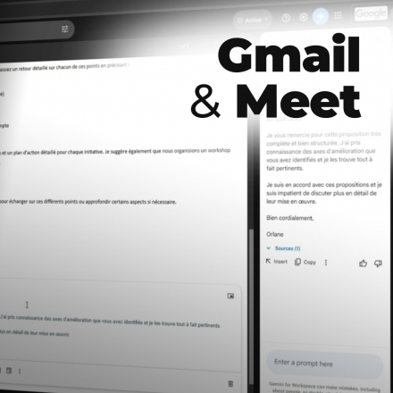 Gmail + Meet : optimiser vos emails et réunions grâce à l’IA Gemini (image de couverture format carré)