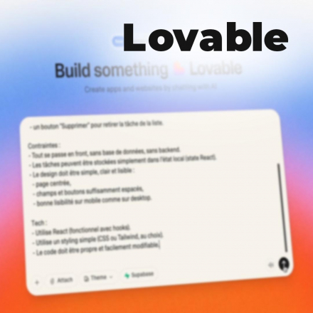 Apprendre Lovable AI (image de couverture format carré)