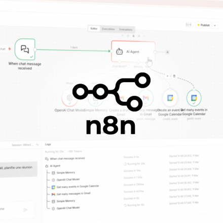 Maîtriser n8n pour la création d'un Agent IA personnalisé (image de couverture format carré)