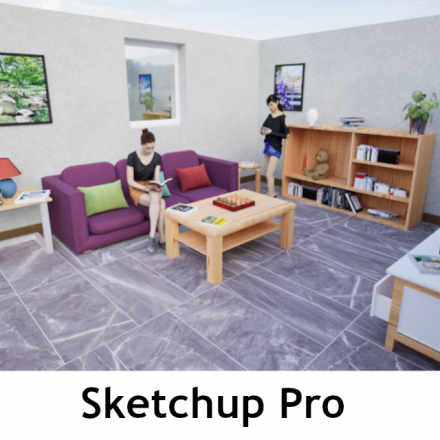 Apprendre Sketchup 2024 - Formation complète (Modélisation et Textures) (image de couverture format carré)