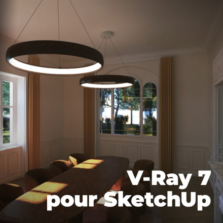 V-Ray 7 pour SketchUp - Maîtrisez le rendu photoréaliste d’un intérieur (image de couverture format carré)