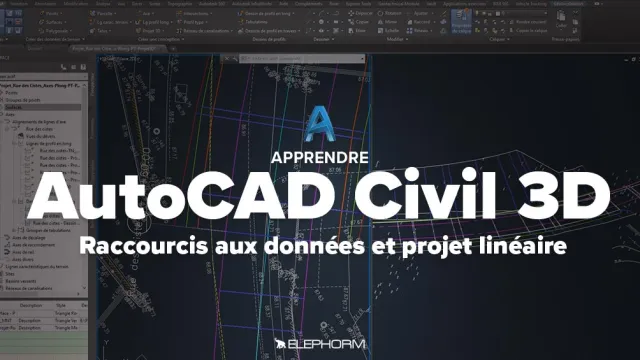 Apprendre AutoCAD Civil 3D  - Raccourcis aux données et projet linéaire