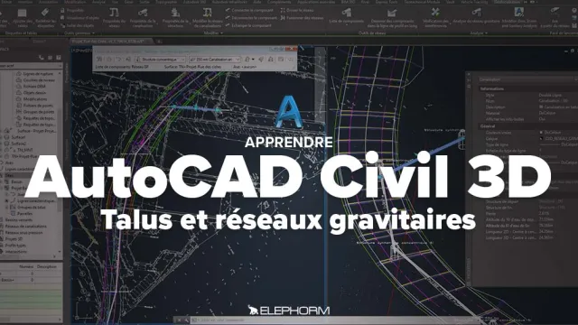 Apprendre Civil 3D  - Lignes caractéristiques - Talus et réseaux gravitaires